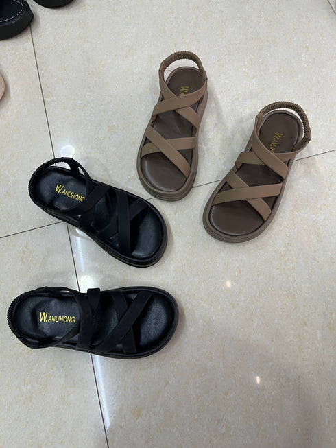 Multiple Straps Flat Sandal